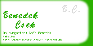 benedek csep business card