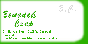 benedek csep business card
